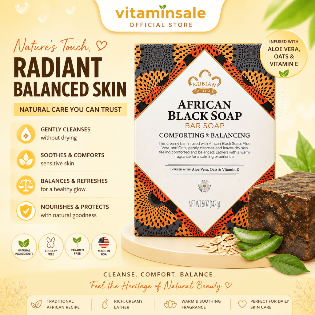 Nubian Heritage African Black Soap Bar Soap 142g สบู่ก้อนผิวสะอาดละมุน