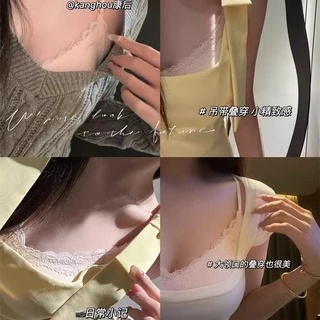 ชุดชั้นในเซ็กซี่สไตล์บริสุทธิ์ ยกกระชับลูกไม้ดีไซน์ไร้โครงเหล็ก กระชับแน่น ป้องกันการหย่อนคล้อย สวมใส่สบายและนุ่มนวล