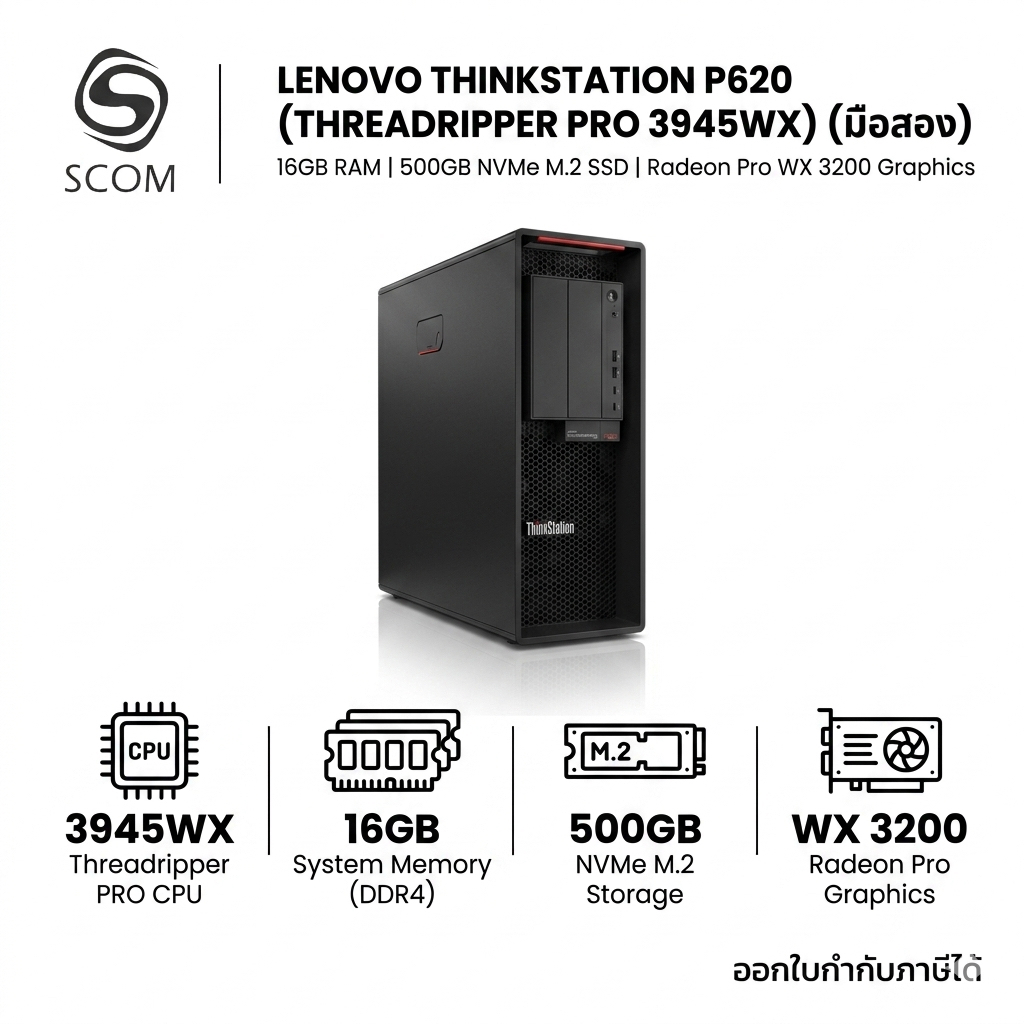 LENOVO ThinkStation P620 Threadripper PRO 3945WX M.2 Nvme 500GB RAM16GB Radeon Pro WX 3200