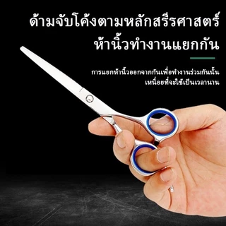 ชุดกรรไกรตัดผม ซอยผม สำหรับมืออาชีพ ใบมีดคม แข็งแรง ทนทานกรรไกรซอยผมอย่างดี ขนาด 6.5 นิ้ว ​กรรไกรตัดผม สแตนเลสแบบฟันปลา