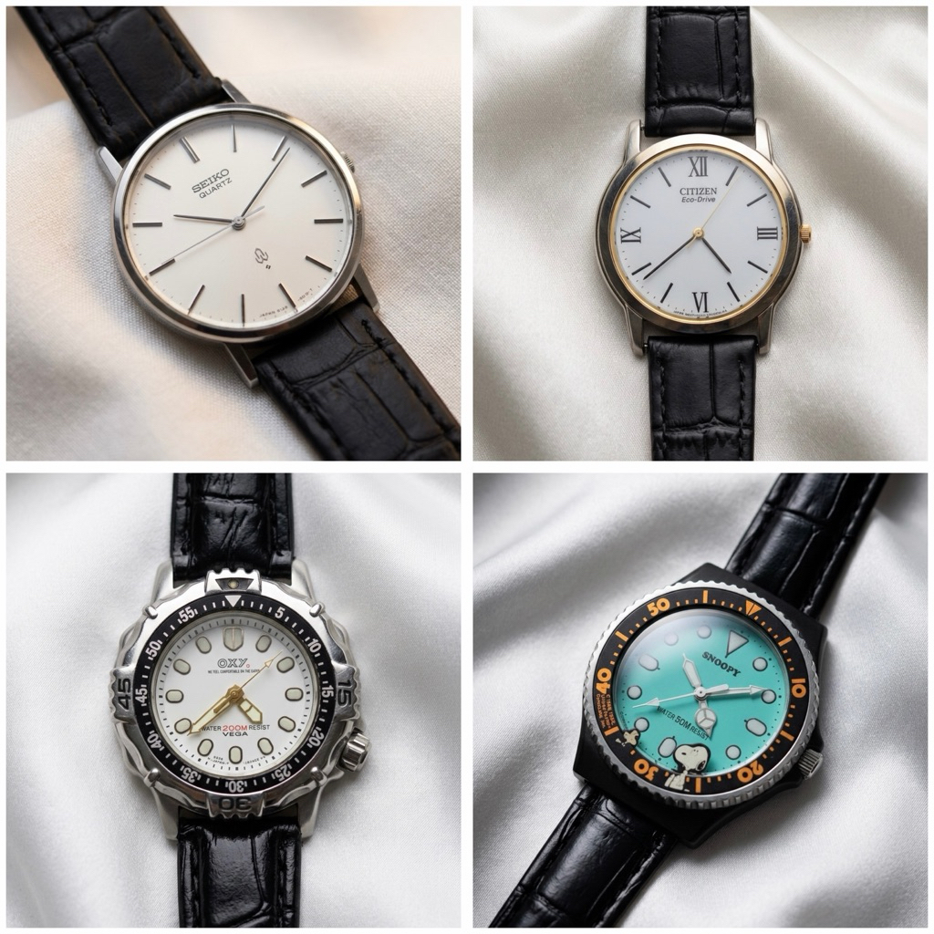 นาฬิกา Seiko Citizen Vintage Quartz Automatic นาฬิกาวินเทจ ของแท้มือสองจากญี่ปุ่น