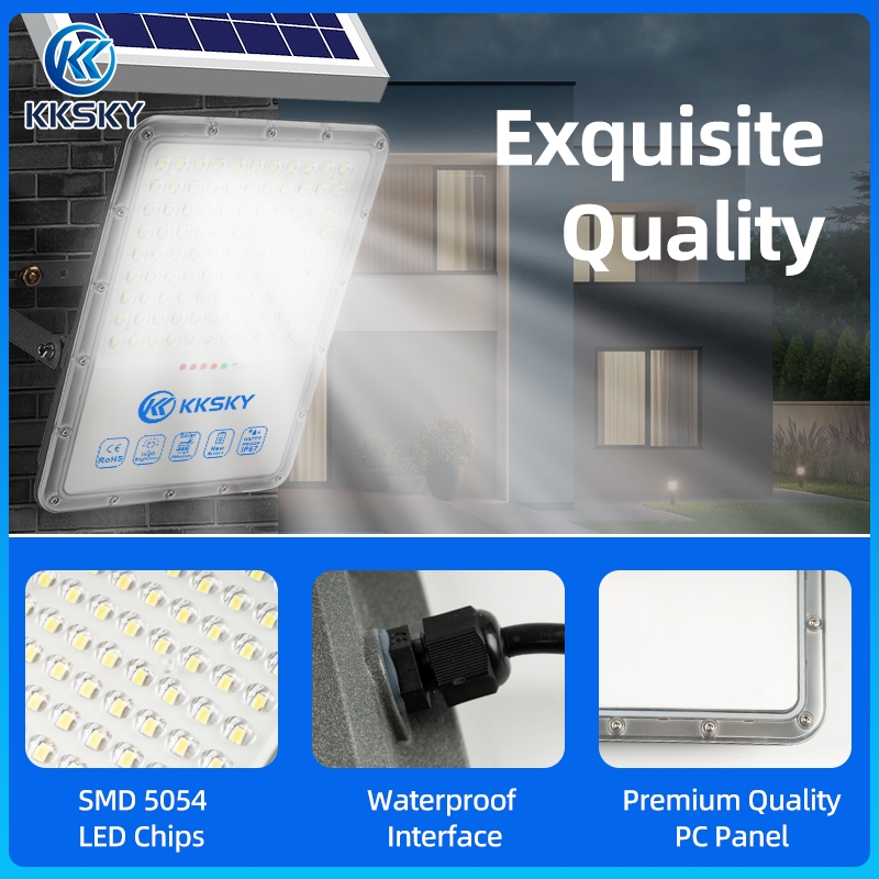 KKSKY แอลอีดี สปอร์ตไลท์ LED IP67 Solar Light 100W 200W 300W โซล่าเซลล์ สลิม กันน้ำ ไฟ สปอตไลท์ พลังงานแสงอาทิตย์ รีโมท รูปที่ 6