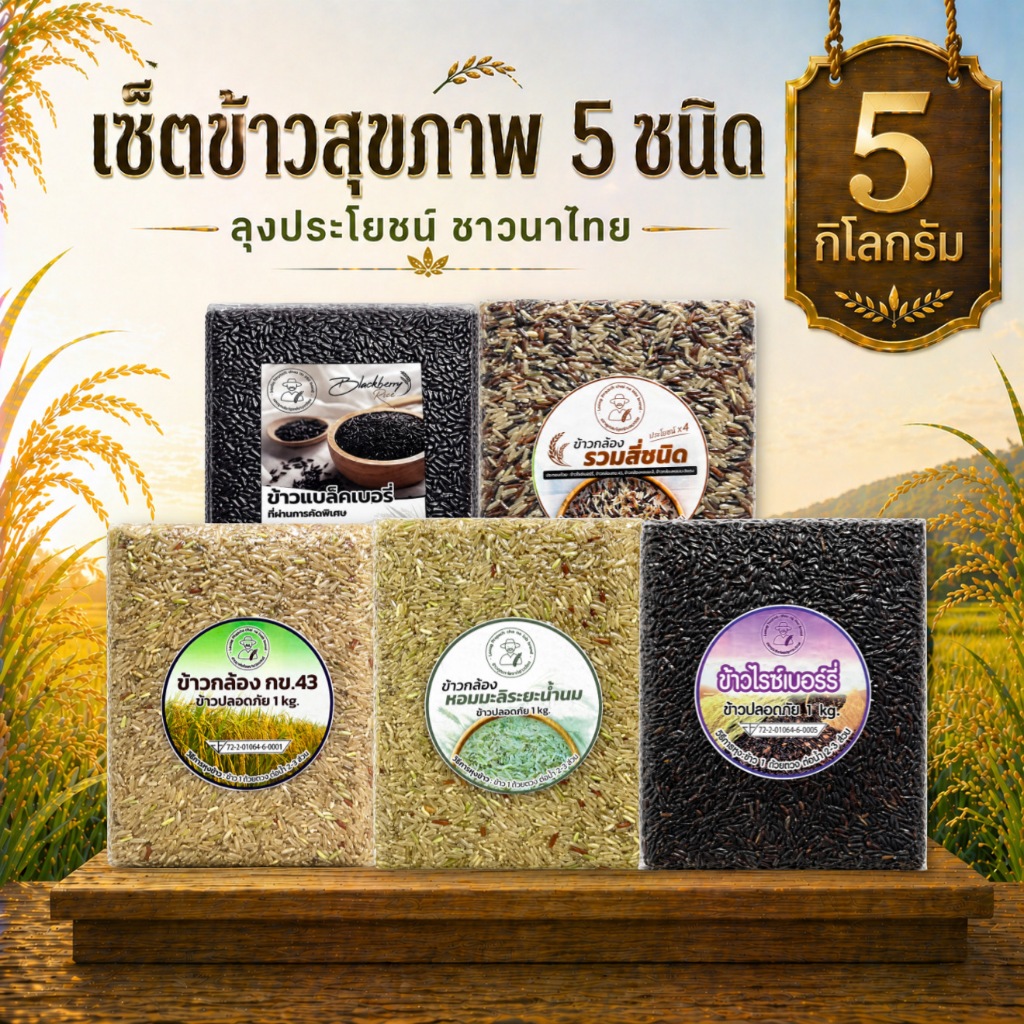เซ็ตข้าวเพื่อสุขภาพ 1 กล่อง 5 กิโล