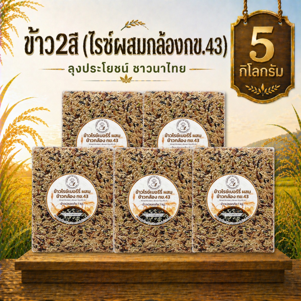 ข้าวสองสี ไรซ์ผสมกข.43 5 กิโล