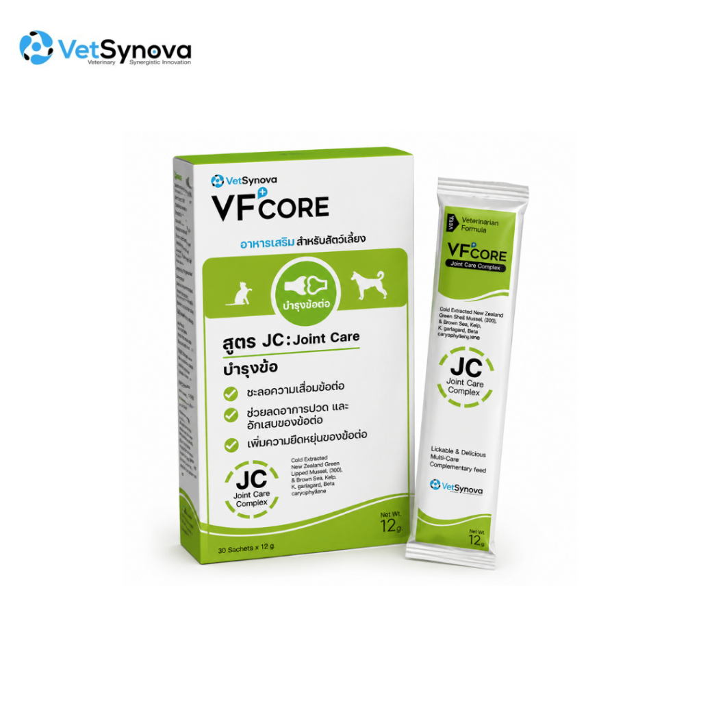 VFcore JC อาหารเสริมแมวเลีย บำรุงข้อ เสริมการเคลื่อนไหว 30ซอง Petus Kingkaew