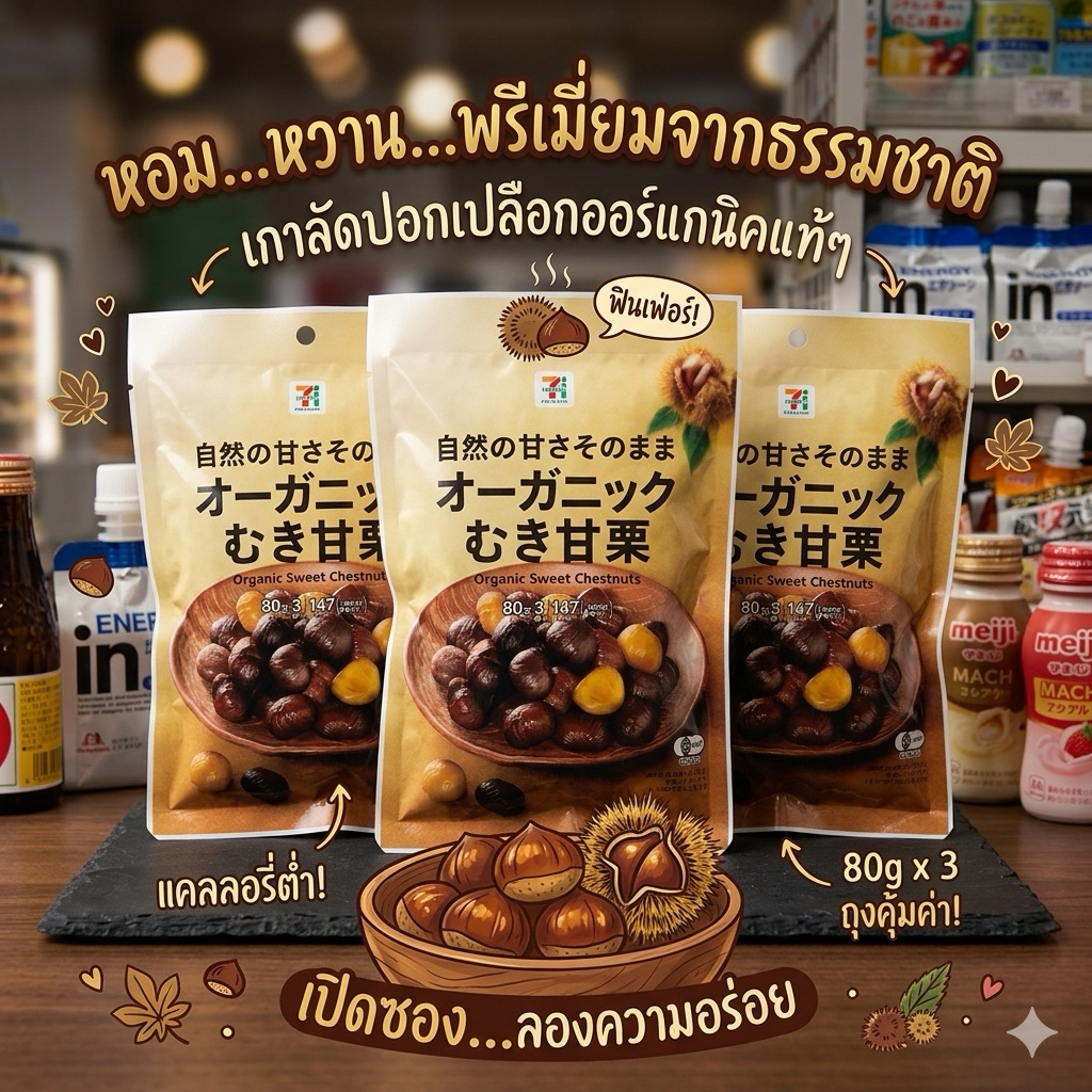‼️ของแท้จากญี่ปุ่น‼️เกาลัดญี่ปุ่น ห่อใหญ่เบิ้มๆๆ พร้อมทาน ทานได้ทั้งวัน เคี้ยวเพลิน อยู่ท้อง รสชาติดี