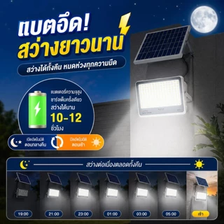 ซื้อ 1 แถม 1 ไฟโซล่าเซลล์ 2200W กันน้ำกันฟ้าผ่า IP67 โซลาร์เซลล์ Solar Light เซ็นเซอร์ พร้อมรีโ LED