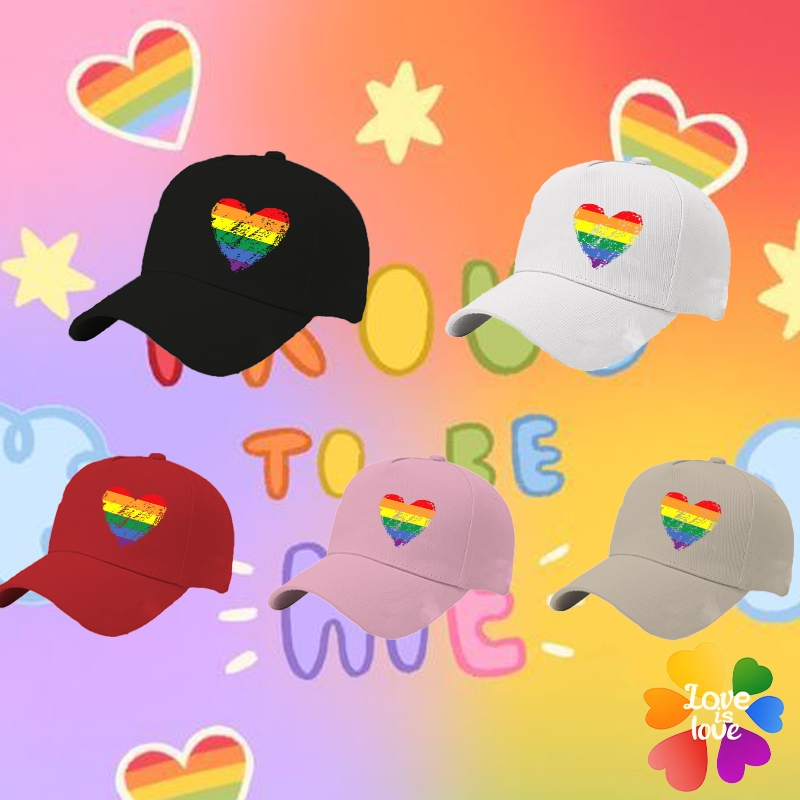 Baseball !!!Pride Rainbow flag Cap Gay & Lesbian Baseball Casual Sport Cap LGBT  เหมาะสำหรับกิจกรรมก