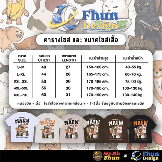 FhunDesign เสื้อยืดโอเวอร์ไซส์ ซีรี่ย์ Mr.Ah.Fhun คอลเลกชั่น Meem Maew (ลิขสิทธิ์แท้100%)