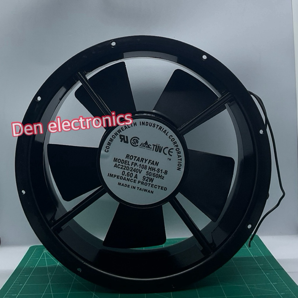 พัดลม 10นิ้ว กลม MODEL FP-108 HH-S1-B AC220/240V 0.60A 92W Taiwan พร้อมส่ง
