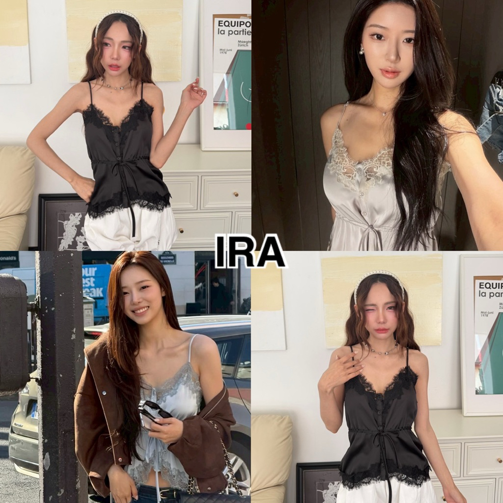 BY IRA (2026-123)Zuzy Topเสื้อสายเดี่ยว เสื้อลูกไม้ เสื้อไปคาเฟ่ เสื้อออกงาน แฟชั่นผู้หญิง