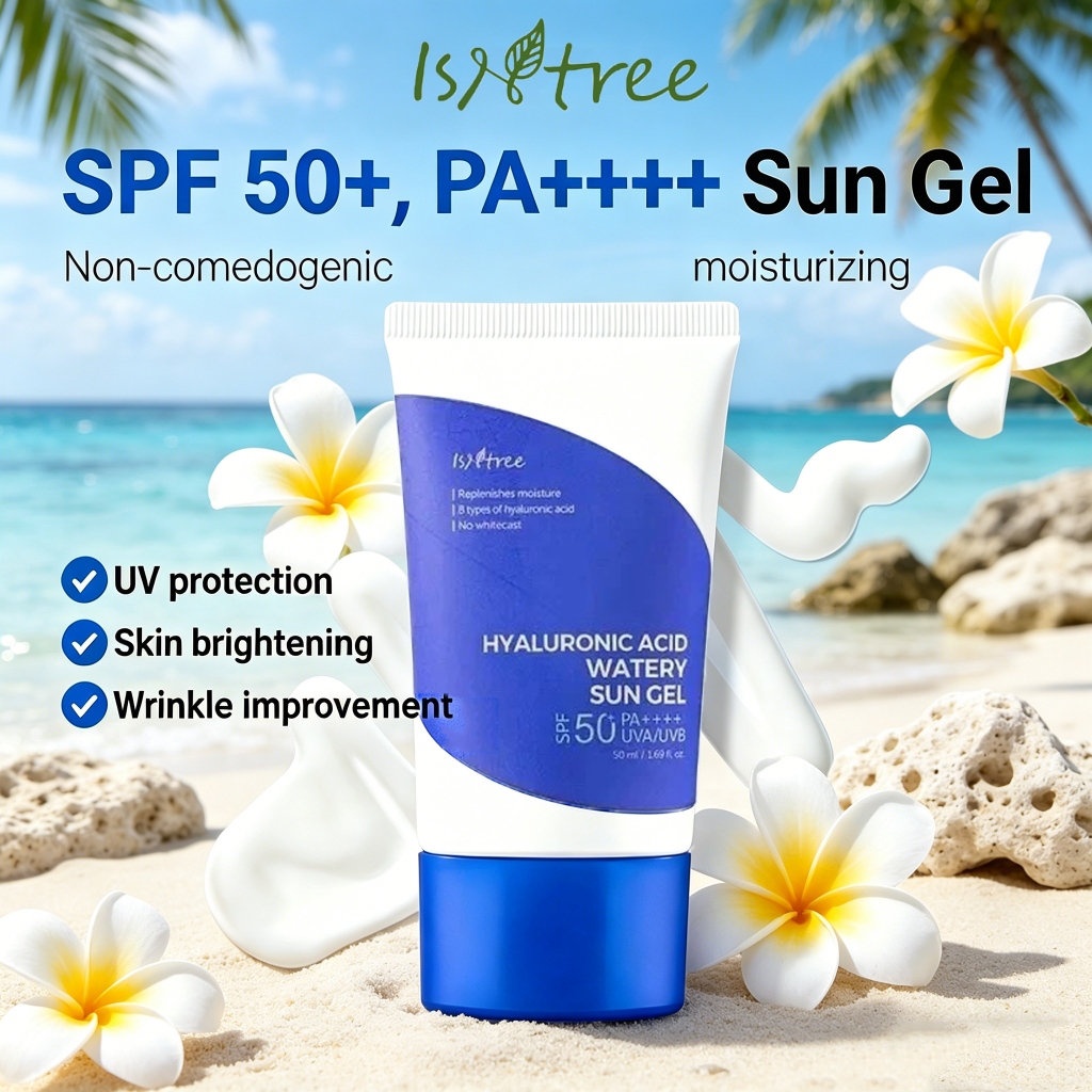 Isntree Sunscreen 50ml เจลกันแดดไฮยาลูโรนิก กันแดดหน้าบางเบา ไม่อุดตันรูขุมขน ป้องกัน UVA/UVB ผิวชุ่
