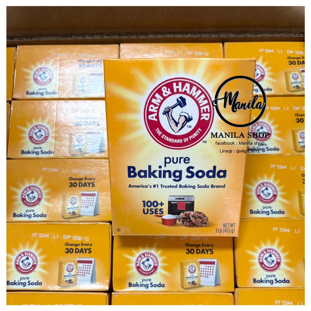 เบกกิ้งโซดา Pure Baking Soda ผงฟู Arm&Hammer แบบเนื้อละเอียด อย่างดี ของแท้ 453g