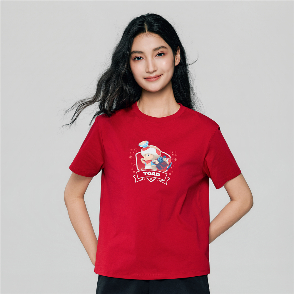 GIORDANO เสื้อยืดผู้หญิง Women's Sorona Printed Tee (Mario) 05396301