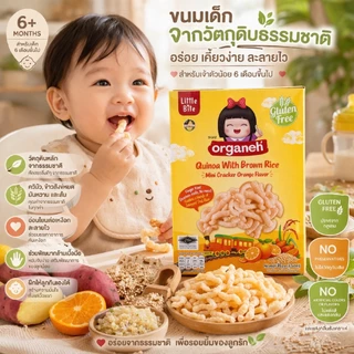 มินิแครกเกอร์ ควินัว ผสมข้าวสังข์หยด มันหวาน รสส้ม ตราออร์กาเนะ