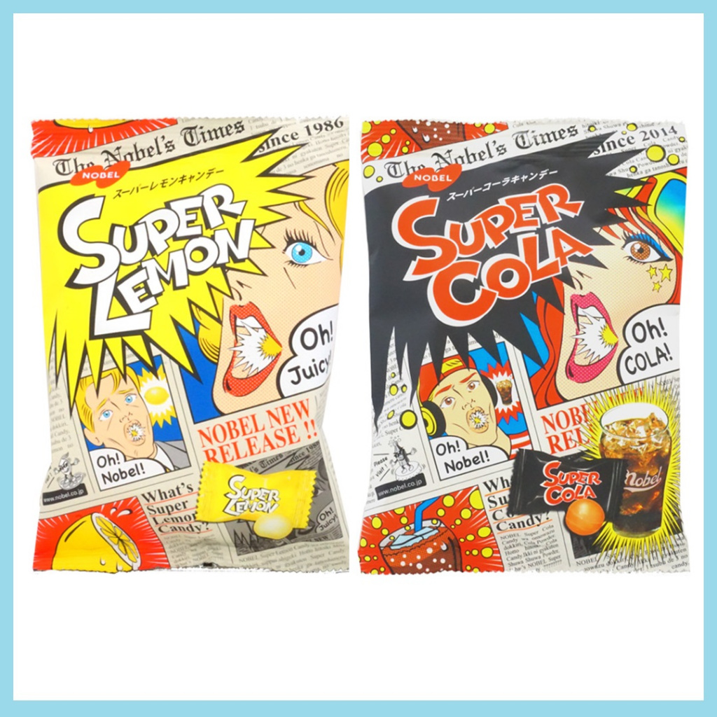 Nobel Super Candy ลูกอมรสเปรี้ยว เลมอน โคล่า จากญี่ปุ่น