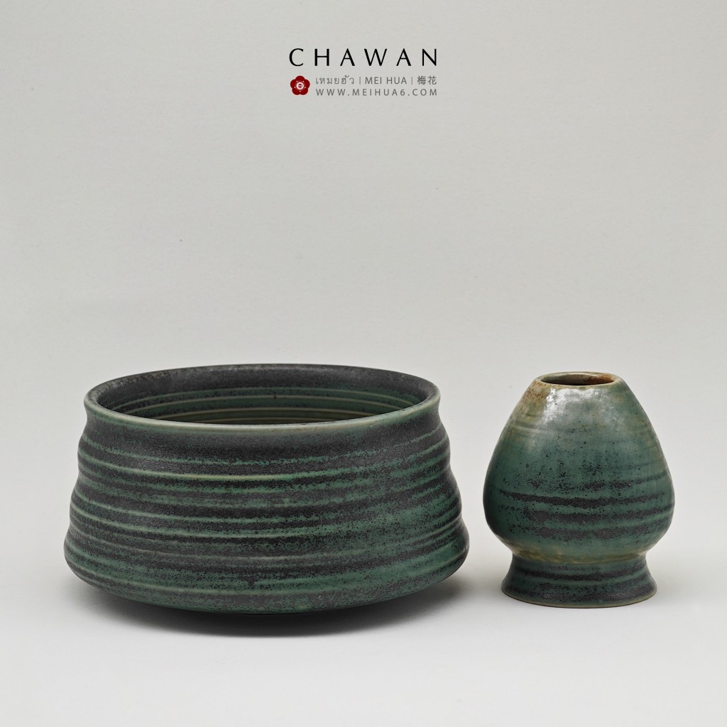 ถ้วยมัทฉะ (Chawan) เขียวสนิม