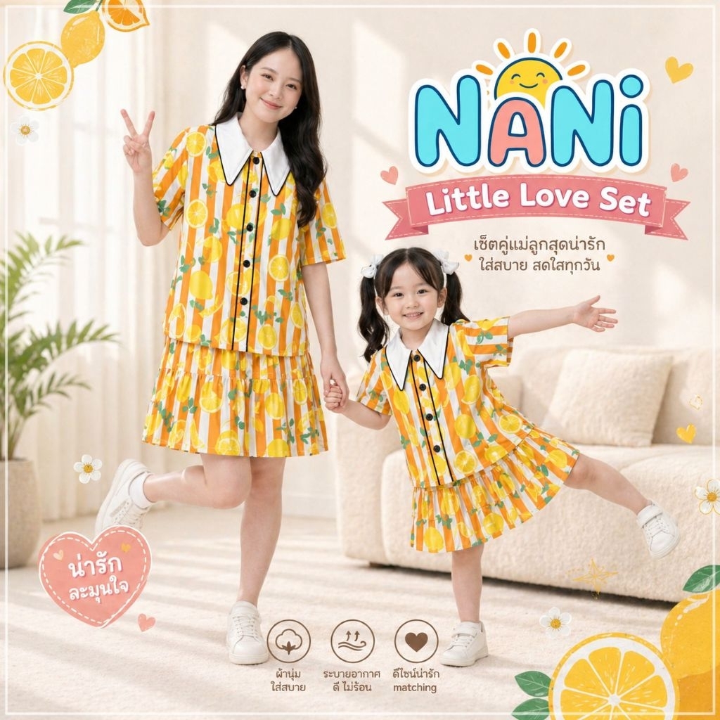 NANi Little Love Set: ชุดแม่ลูกสไตล์เกาหลี น่ารัก ใส่สบาย ถ่ายรูปสวย
