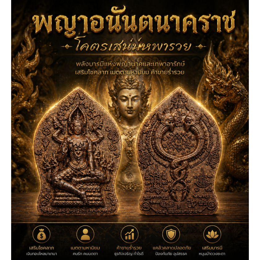 พระเครื่อง พญาอนันตนาคราช รุ่น โคตรเสน่หาพารวย #พยานาค #เครื่องราง #พระเครื่อง