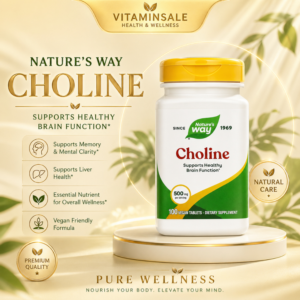 Nature's Way Choline 500mg บำรุงสมอง ความจำ ตับแข็งแรง 100 เม็ด