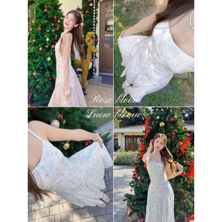 Girlonclouds Aurora bloom dress 🦢🪽🫧เดรสสายเดี่ยวกระโปรงยาว ออกงาน ออกเดท ไปทะเล ไปคาเฟ่