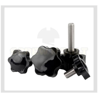 หัวกว้าง 38 มม. น็อต ลูกบิด ด้ามจับ มือหมุนดอกไม้ สแตนเลส 304 เกลียวมิล / STAR GRIP KNOB BOLT SUS304
