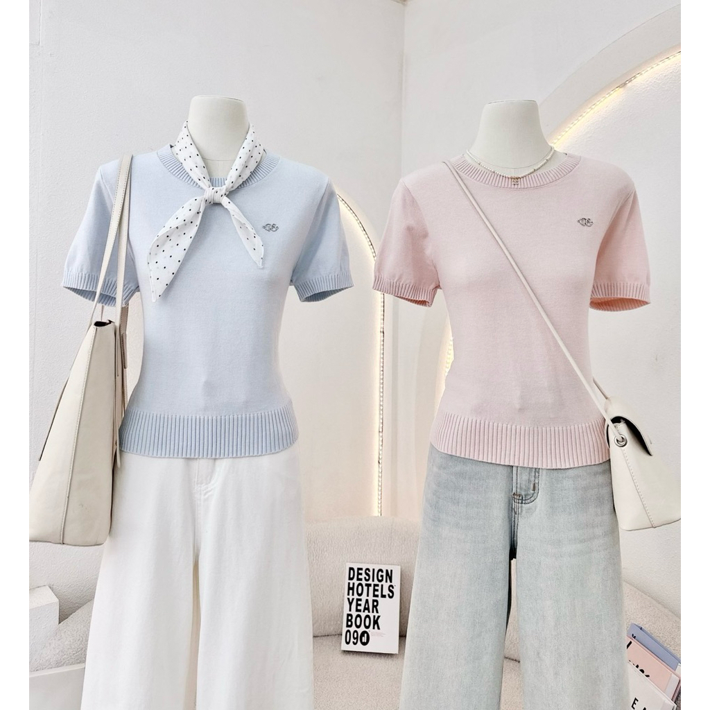 PANISA เสื้อยืดไหมพรม คอกลม ผ้ายืด อก 36-44 นิ้ว