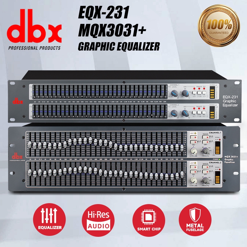 DBX EQX231/MQX3031+ อีควอไลเซอร์ ซึ่งลดเสียงรบกวนความถี่ต่ําได้อย่างมีประสิทธิภาพ เป็นโปรเซสเซอร์เสียงที่ดีที่สุด
