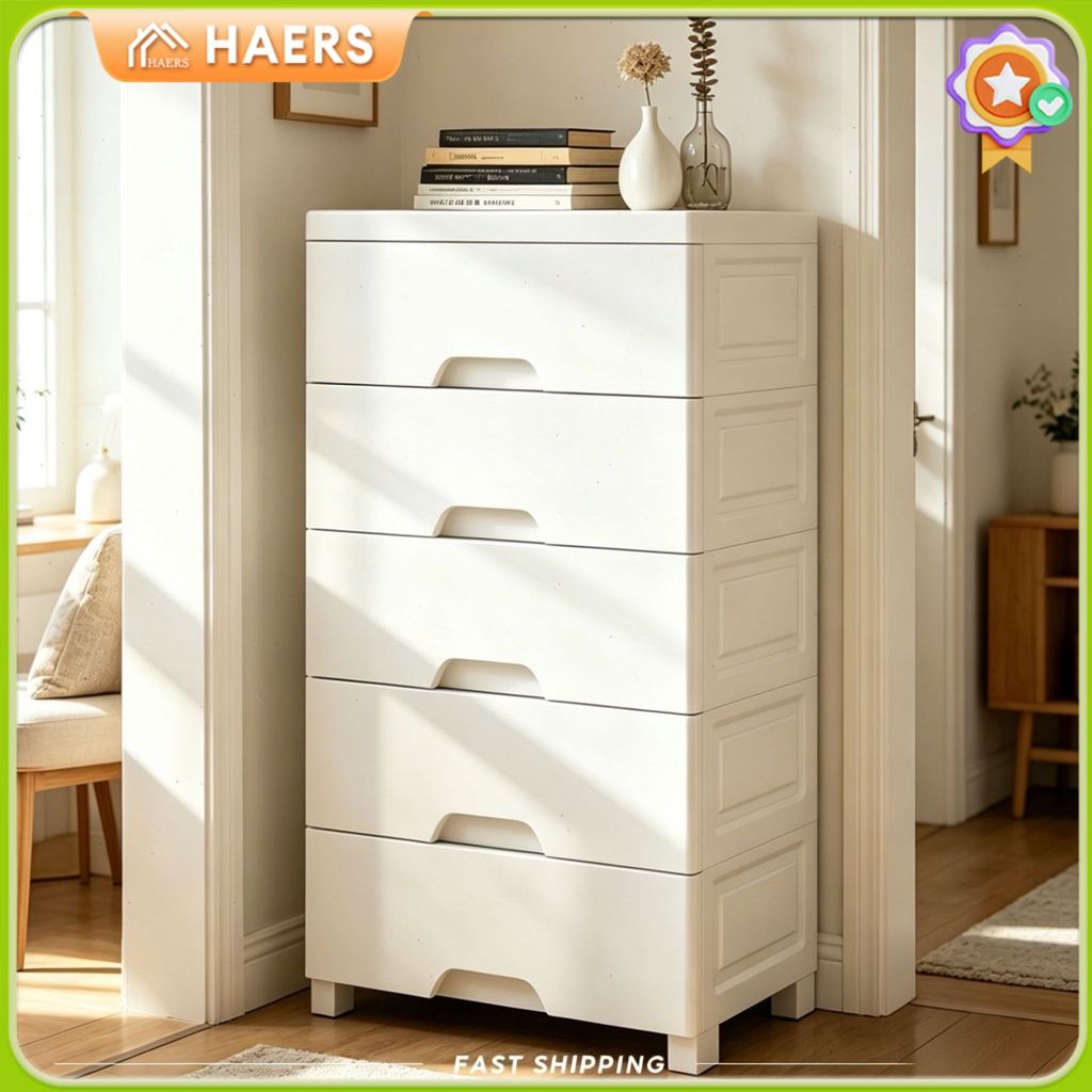 HAERS ตู้ลิ้นชัก กล่องเก็บของอเนกประสงค์ ความกว้าง 60CM ลิ้นชักใส่เสื้อผ้า เคลื่อนย้ายสะดวก มีล้อ