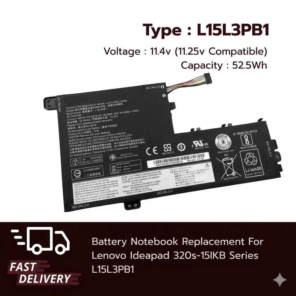 (ส่งฟรี ประกัน 1 ปี) แบตเตอรี่ โน๊ตบุ๊ค Battery for Ideapad 320s-14IKB 320s-15IKB 330S-14IKB 330S-15