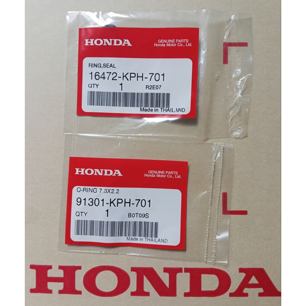 ชุดโอริงหัวฉีด HONDA (ราคา2ชิ้น) แท้ศูนย์HONDA 16472-KPH-701, 91301-KPH-701