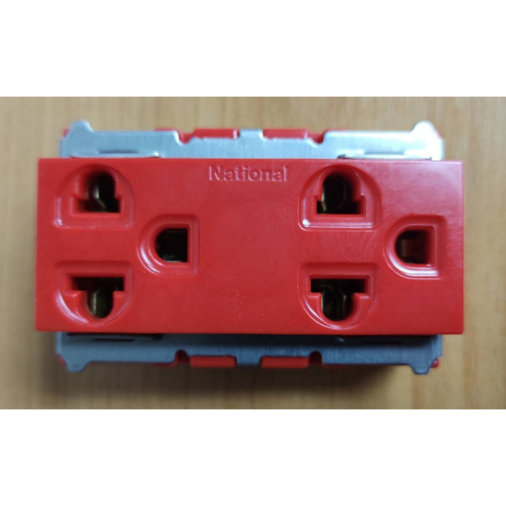 National ปลั๊กกราวด์คู่ National (PANA) WNG15923-7 R (สีแดง) ของแท้ 100%