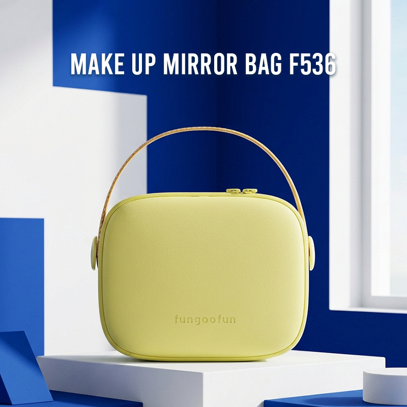 FUNGOOFUN รุ่น F536 กระเป๋าใส่เครื่องสำอาง+กระจก+ไฟ 3 มิติ กระเป๋าจัดระเบียบเครื่องสำอาง กันน้ำ Make up Mirror Bag
