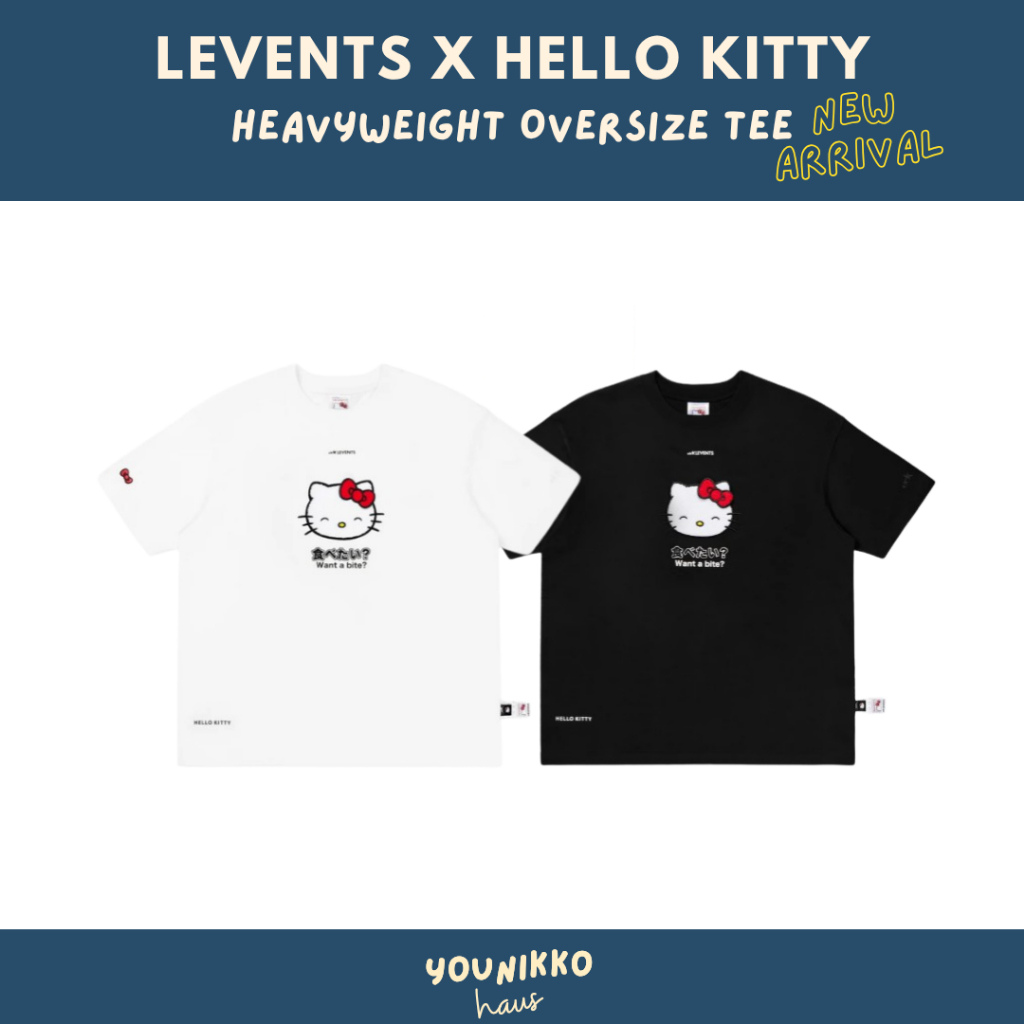 (พร้อมส่ง_ส่งด่วนได้) NEW Levents X Kitty เสื้อยืด heavyweight oversize tee