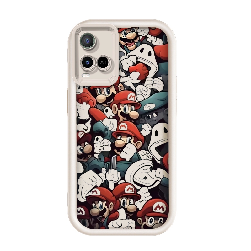 เข้ากันได้ Vivo Y21/Vivo Y21s,Mario Bros. เย็นกรณีโทรศัพท์การ์ตูนอะนิเมะเต็มแพ็คกรณีอ่อน