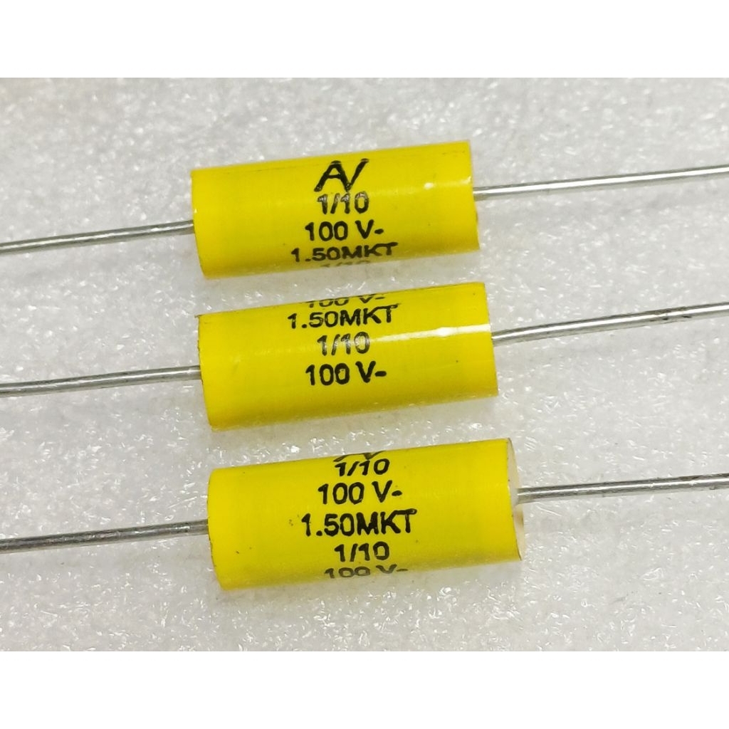 AV Kemet MKT 1uf 100v ( หางหนู ) capacitor ตัวเก็บประจุ คาปาซิเตอร์