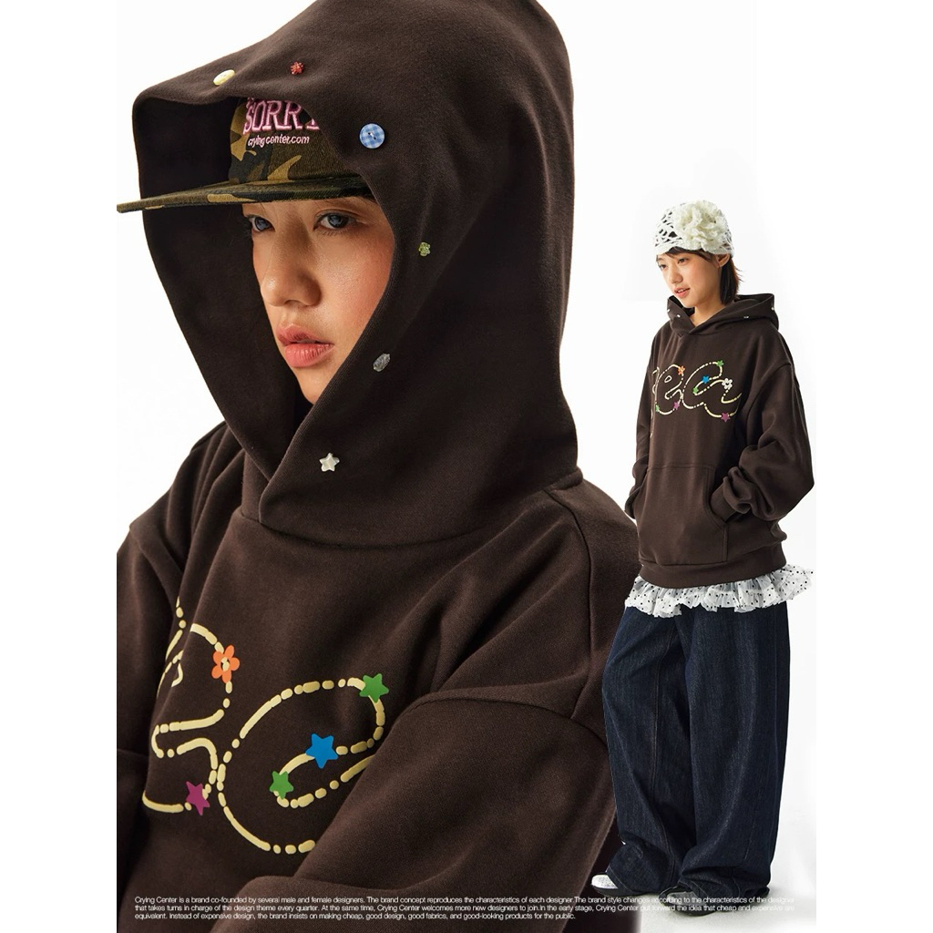 CryingCenter เสื้อสเวตเตอร์/เสื้อฮู้ด Sea Beaded Hoodie 2025