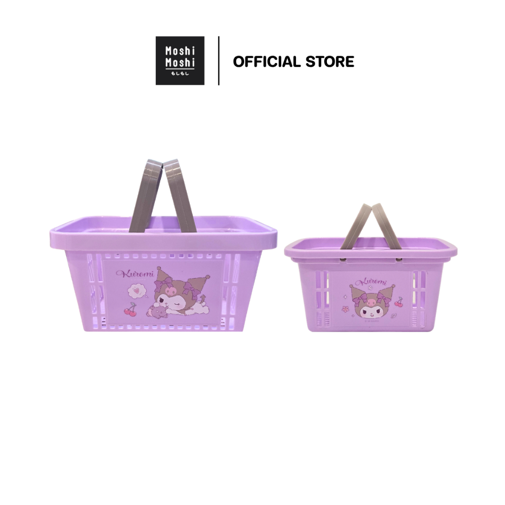 Moshi Moshi ตะกร้าเหลี่ยม ตะกร้าเก็บของ พร้อมหูหิ้ว ลาย Kuromi ลิขสิทธิ์แท้จากค่าย Sanrio รุ่น 6100007899-7900