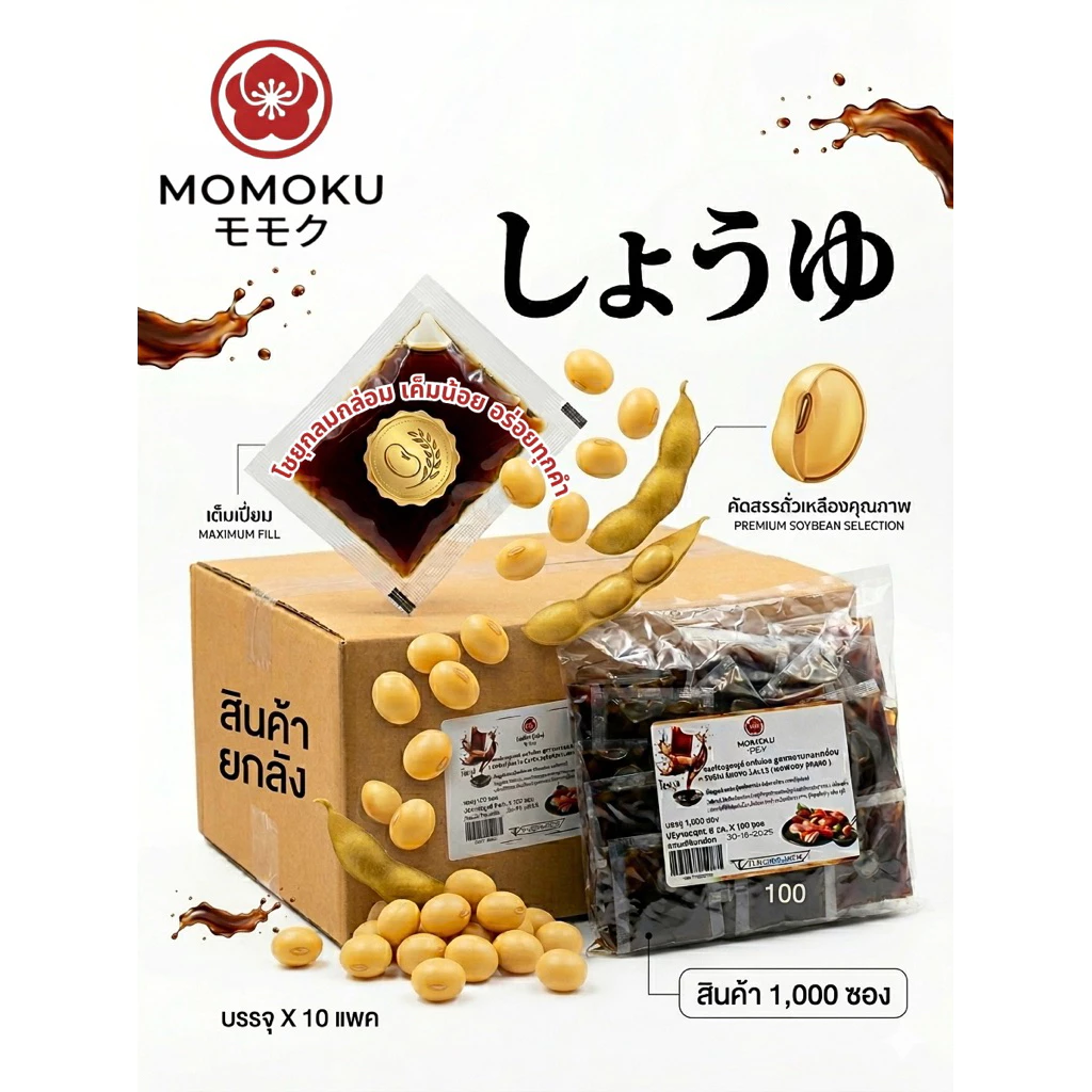 โชยุญี่ปุ่น MOMOKU มโมกุ 10 แพค 1,000 ซอง thumbnail 7