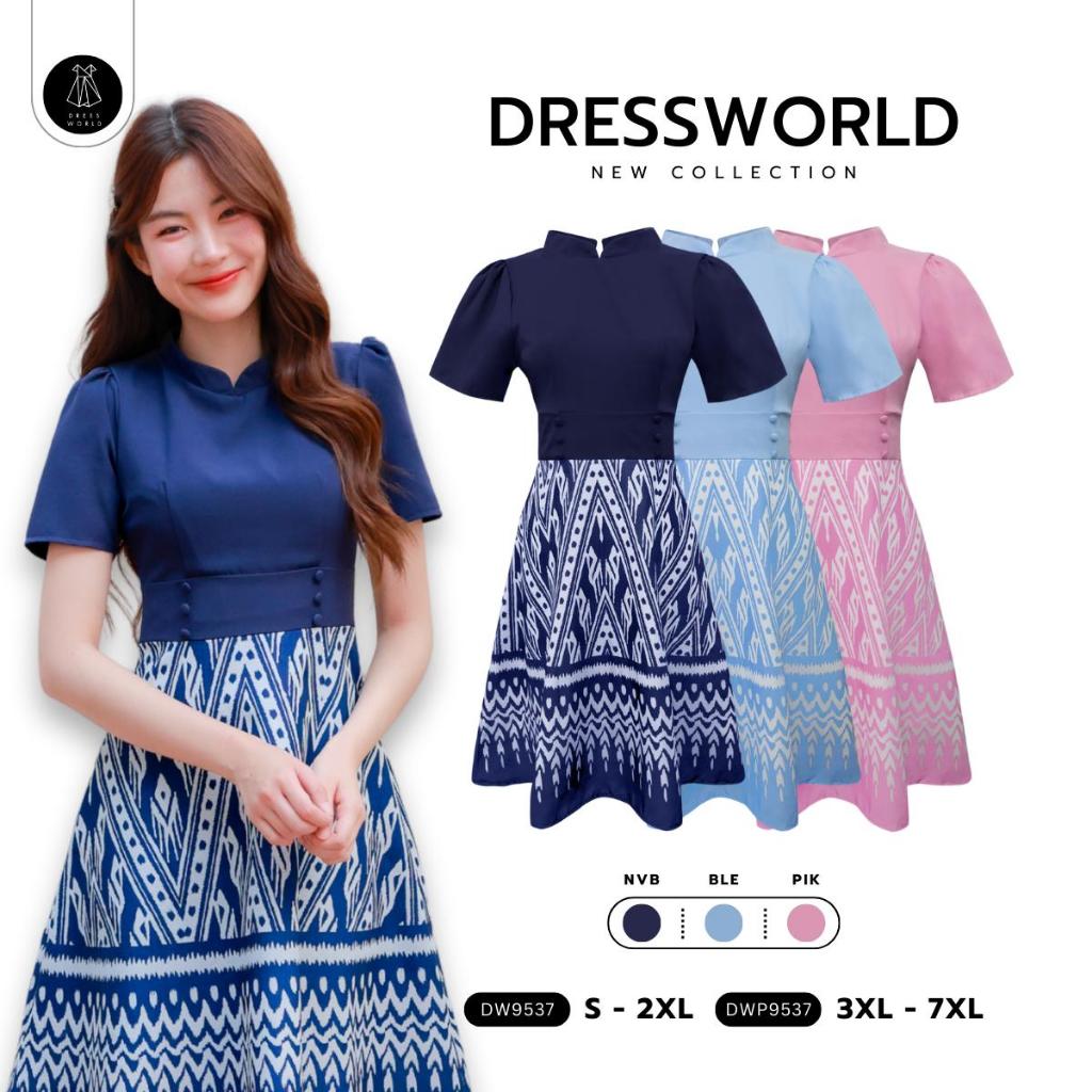 Fairyangelstore - เดรสผ้าทอจีนแขนตุ๊กตากระโปรงบาน (DW9537)
