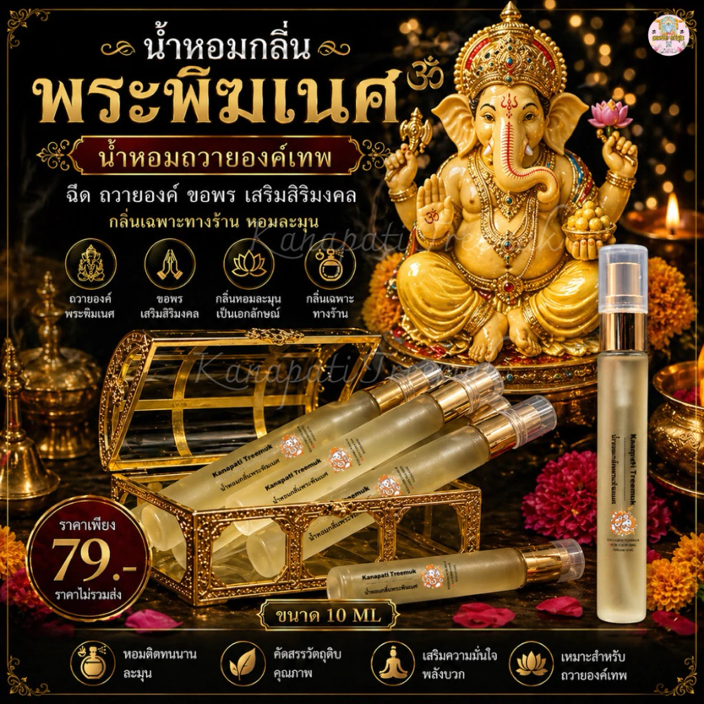 น้ำหอมกลิ่นพระพิฆเนศ 🕉️ น้ำหอมถวายองค์เทพฉีด ถวายองค์ ขอพร เสริมสิริมงคล กลิ่นเฉพาะทางร้าน หอมละมุน
