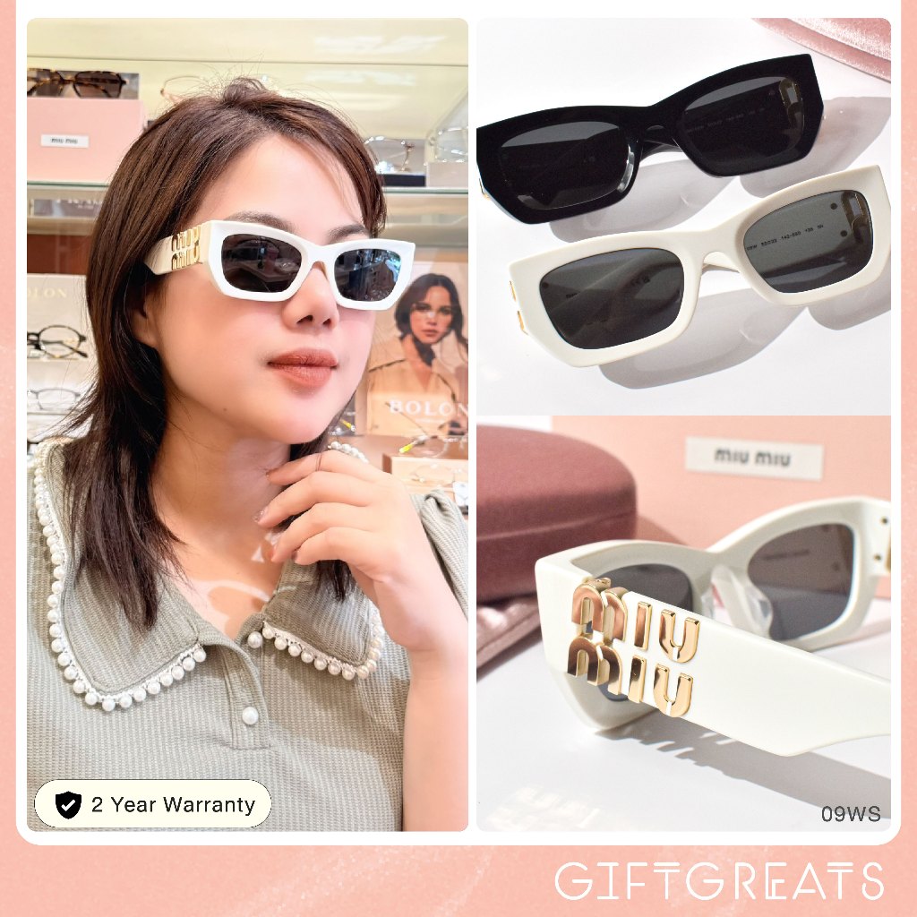 แว่นกันแดด MIU MIU MU09WS ทรงเหลี่ยมใหญ่ ของแท้💯 อุปกรณ์ครบ มิวมิว รุ่นฮิต