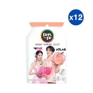 (แพ็ก 12) SUNSU 4EVE x Atlas ซันซุ เยลลี่ผสมบุก กลิ่นพีชและลิ้นจี่