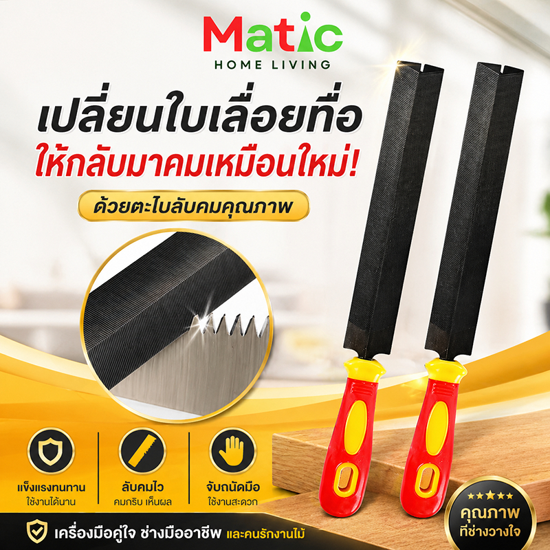 ตะไบ ลับคม ตะไบฝนเลื่อย วัสดุคาร์บอน ยาว 20 cm คุณภาพดี เหมาะสับหรับลับคม เลื่อย มีด กรรไกร TOL35