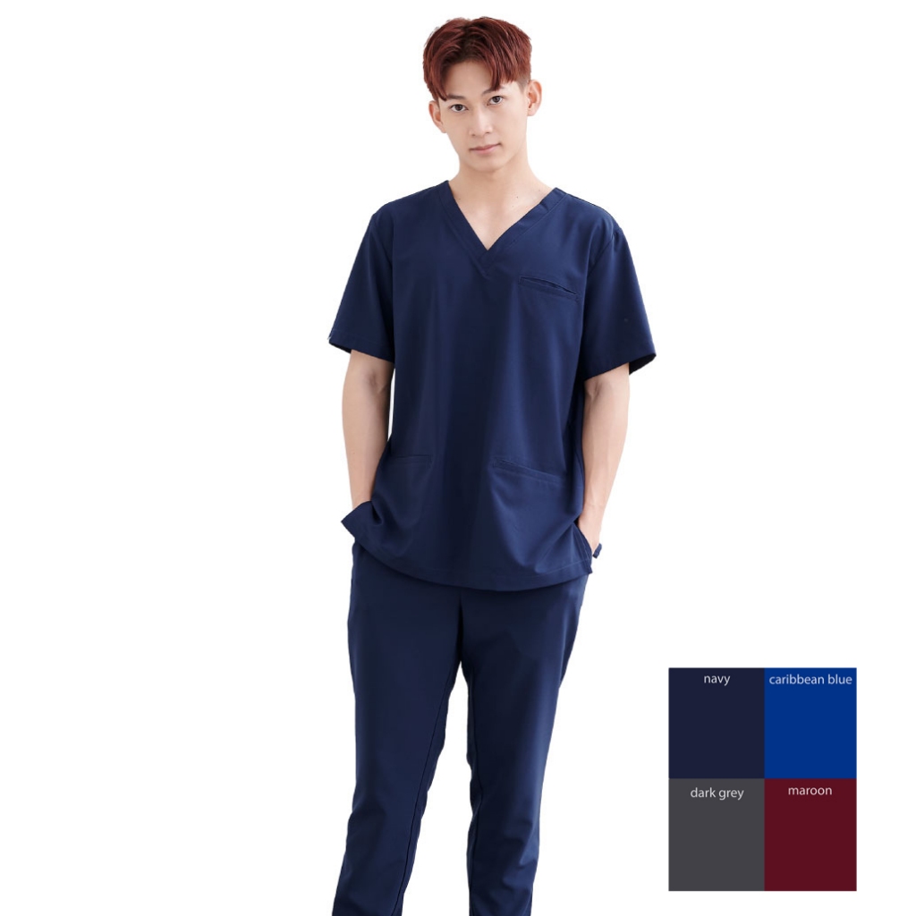 (มีบริการปักชื่อ) MD Scrubs plus ชุดสครับผู้ชาย รุ่น Comfort (ชุด Set) นุ่มเบา ยืดหยุ่นใส่สบาย ชุดสครับแพทย์