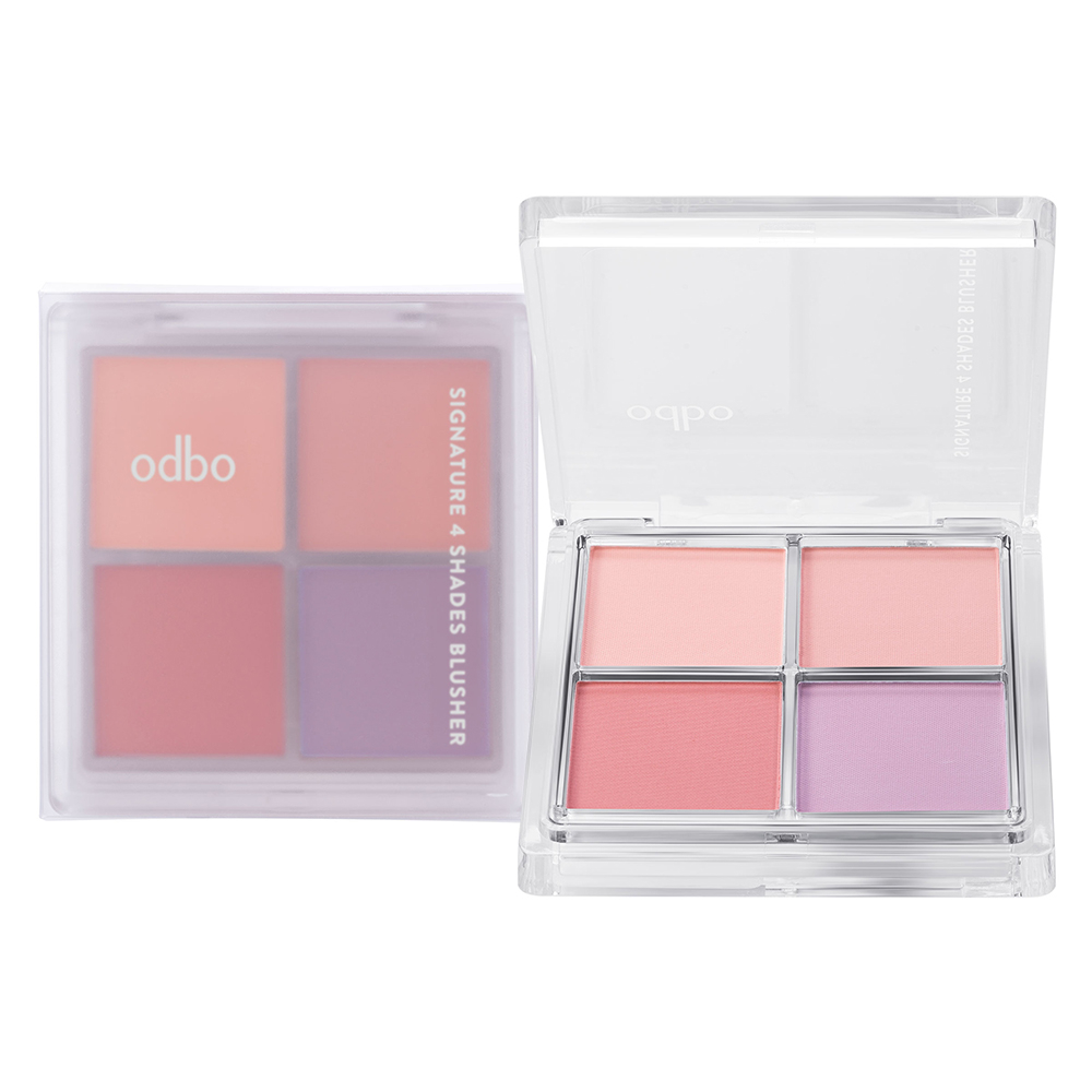Odbo Signature 4 Shades Blusher 10g.  โอดีบีโอ ซิกเนเจอร์ โฟร์ เฉดส์ บลัชเชอร์ (OD1309)