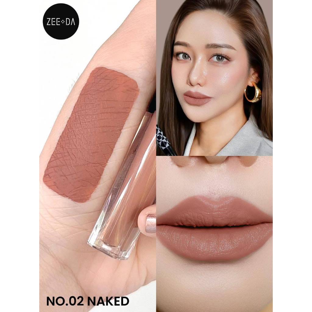 💄 (02 น้ำตาลนู้ด) ZEEDA LIP MATTE ลิปกันน้ำ กันเหงื่อ สีขายดีที่สุด