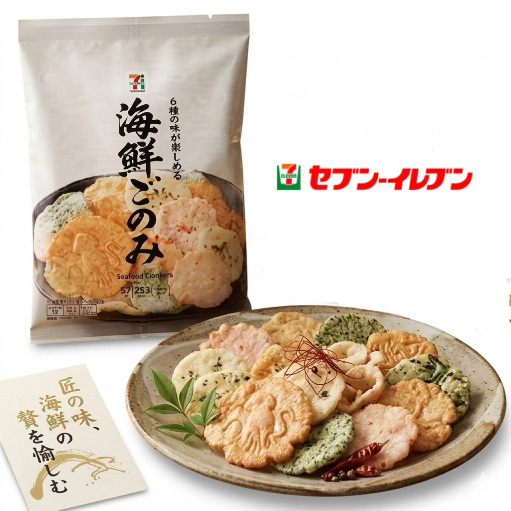 ✅ข้าวเกรียบ Seafood Cracker 7-11🇯🇵 ขนาด57g