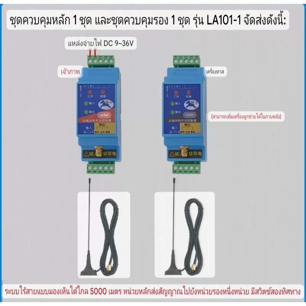 ชุดสั่งงานไร้สาย ไม่ต้องเดินสายคอนโทรล เหมาะสำหรับงานที่เดินสายยาก เช่น ดาดฟ้า ข้ามอาคาร…
