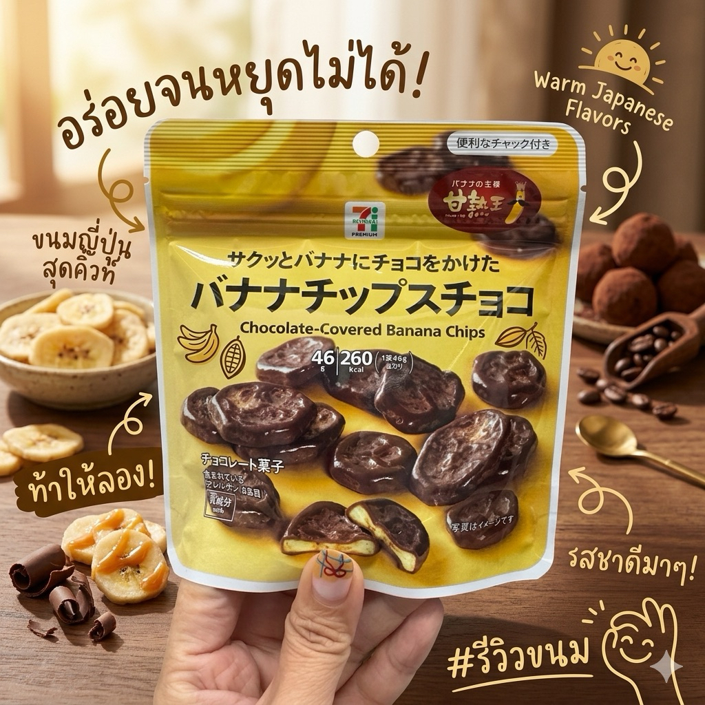 ‼️ของแท้จากญี่ปุ่น‼️Chocolate Covered Banana Chips หิ้วใหม่ทุกรอบบิน กล้วยเคลือบช้อกโกแลต